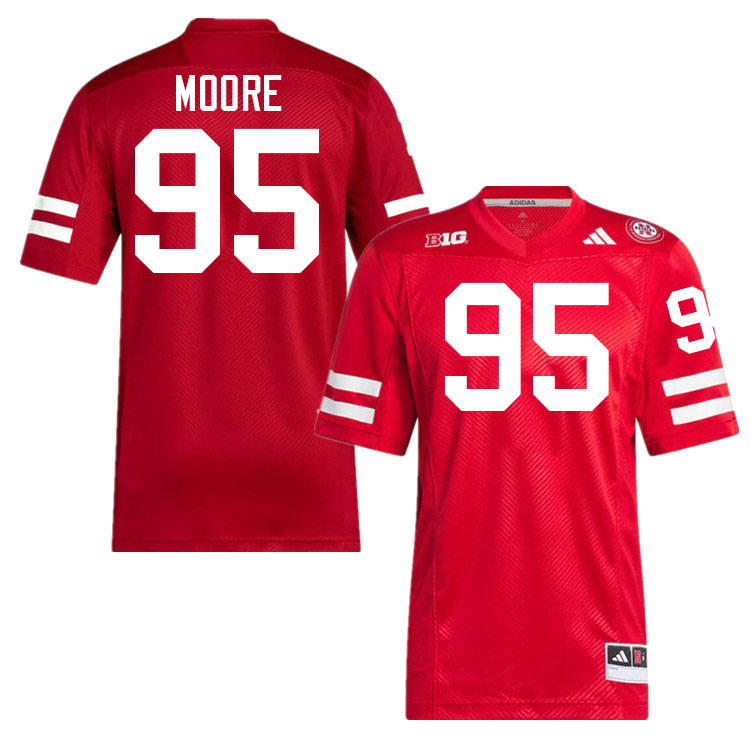 Nebraska Cornhuskers #95 Gabe Moore College Football Jerseys Stitched-Scarlet